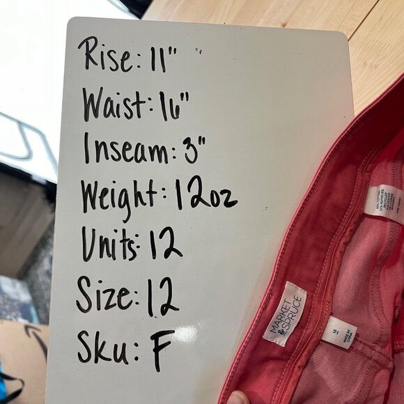 Market & Spruce Coral Cotton Blend Flat Front Mid-Rise Shorts Size 12 NWT - Picture 8 of 8